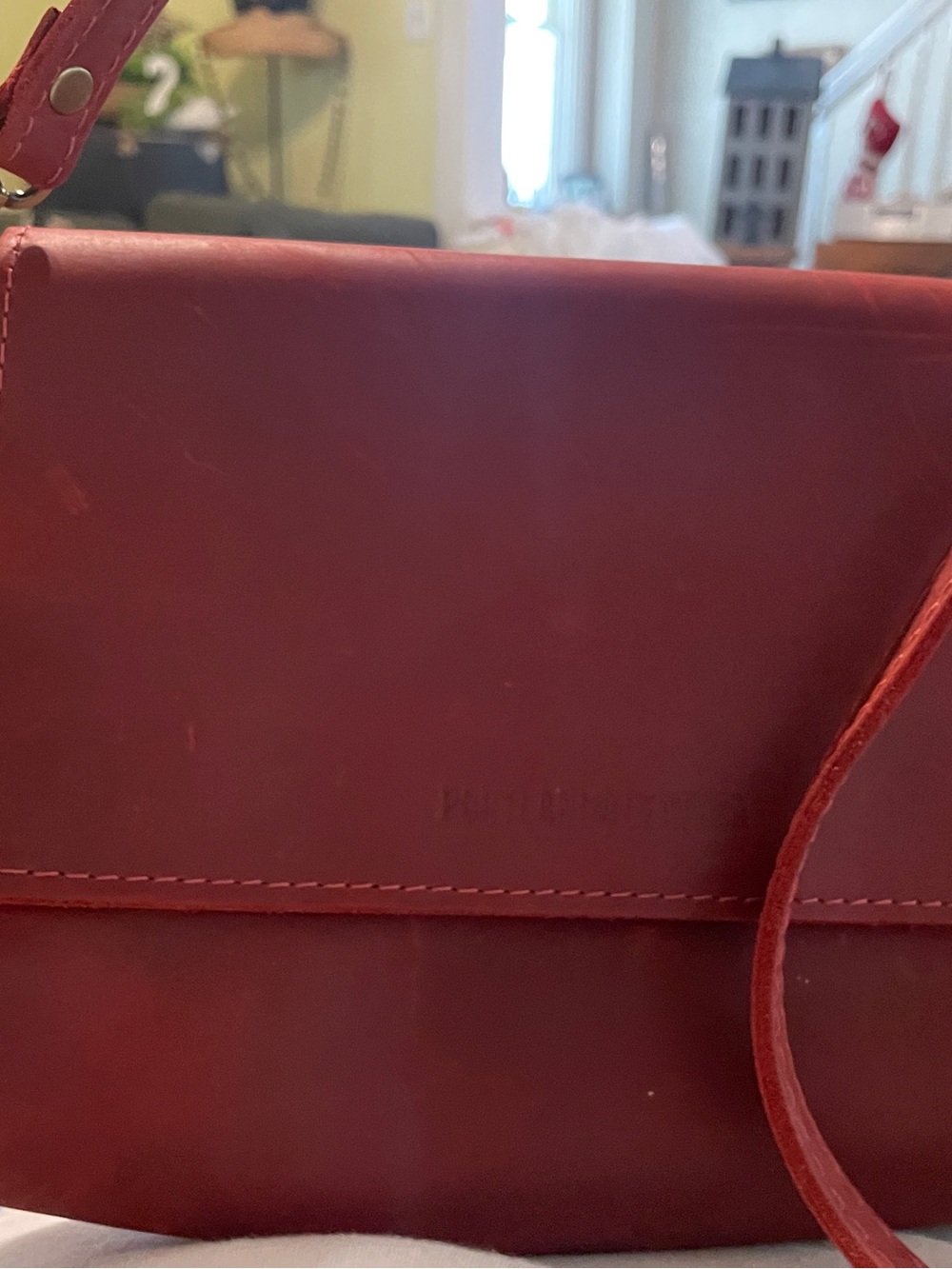 Portland Leather Red Leather Crossbody Shoulder Bag